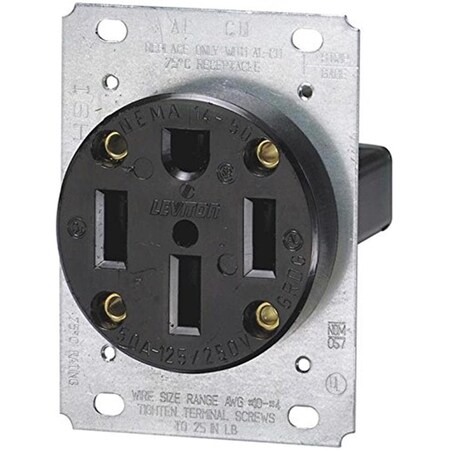 Gorgeousglow 50 Amp Flush Mount Outlet - Black GO3303492